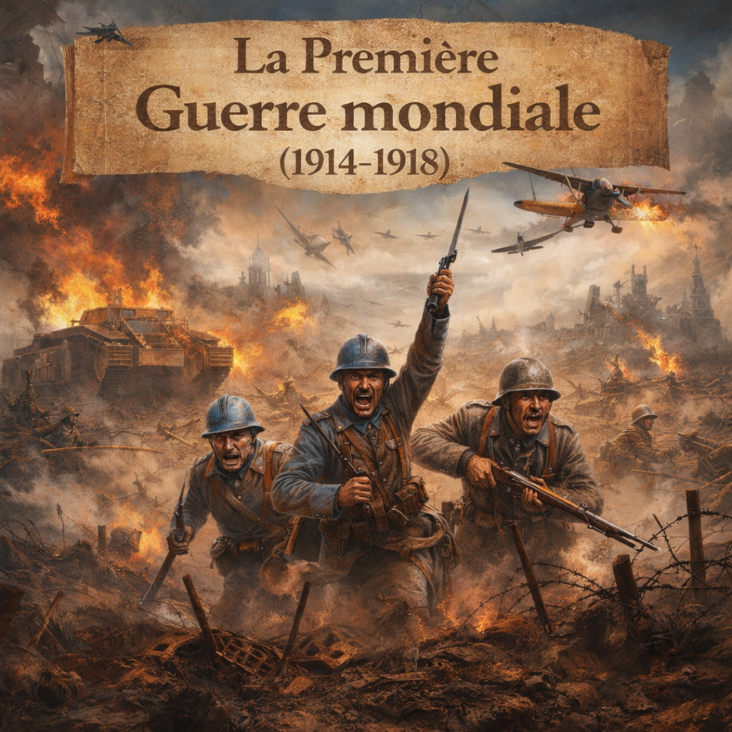 La Première Guerre mondiale (1914-1918), soldats dans les tranchées – Fiche 35 Histoire 4e - programme officiel - PDF