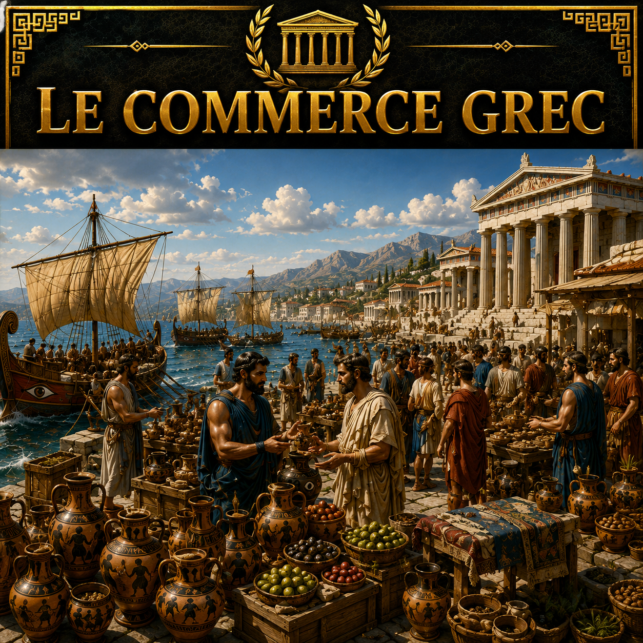 le commerce grec avec navires marchands, ports antiques et échanges en Méditerranée dans la Grèce antique Studia Regia.