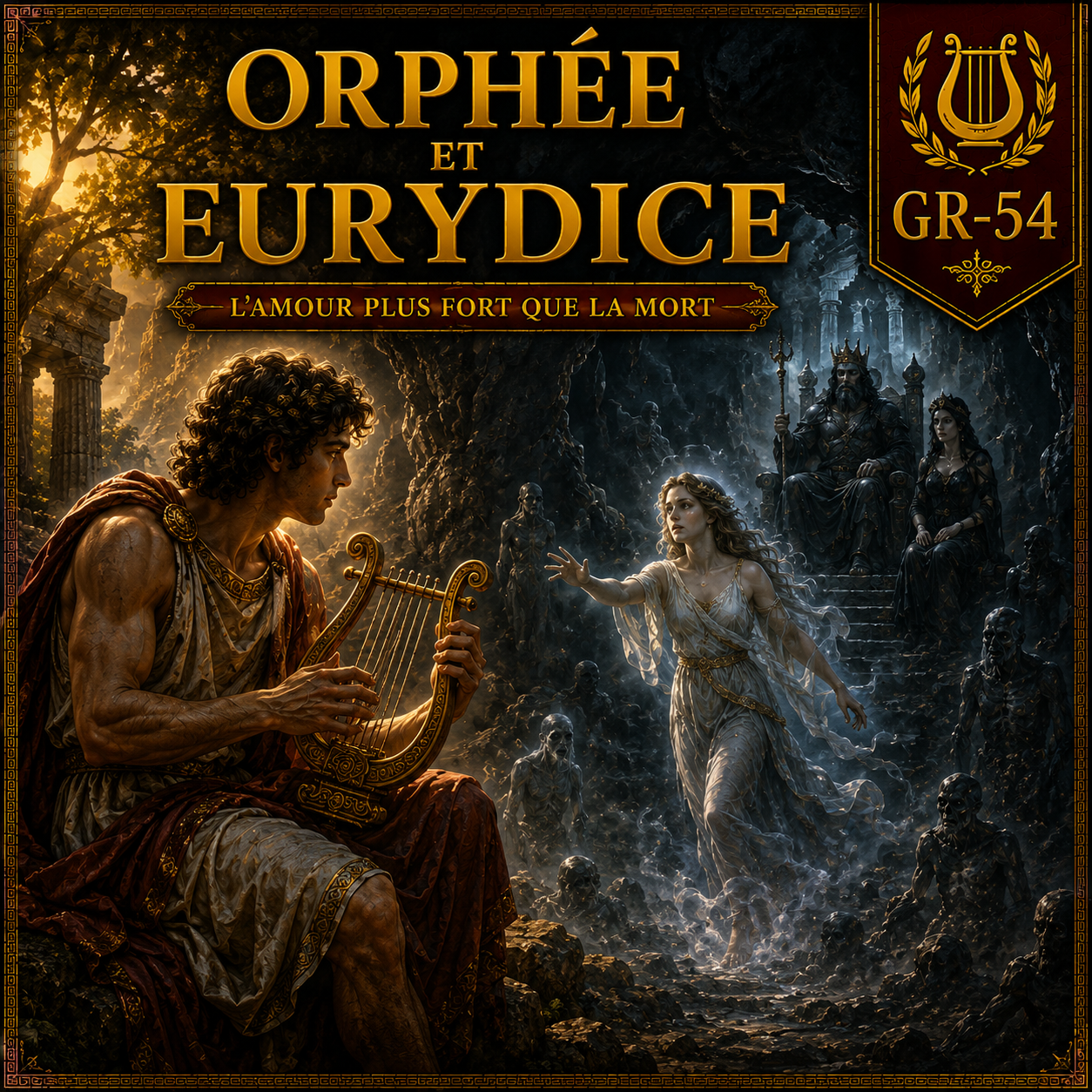 Orphée jouant de la lyre pour retrouver Eurydice dans les Enfers - fiche Histoire 6e PDF Studia Regia