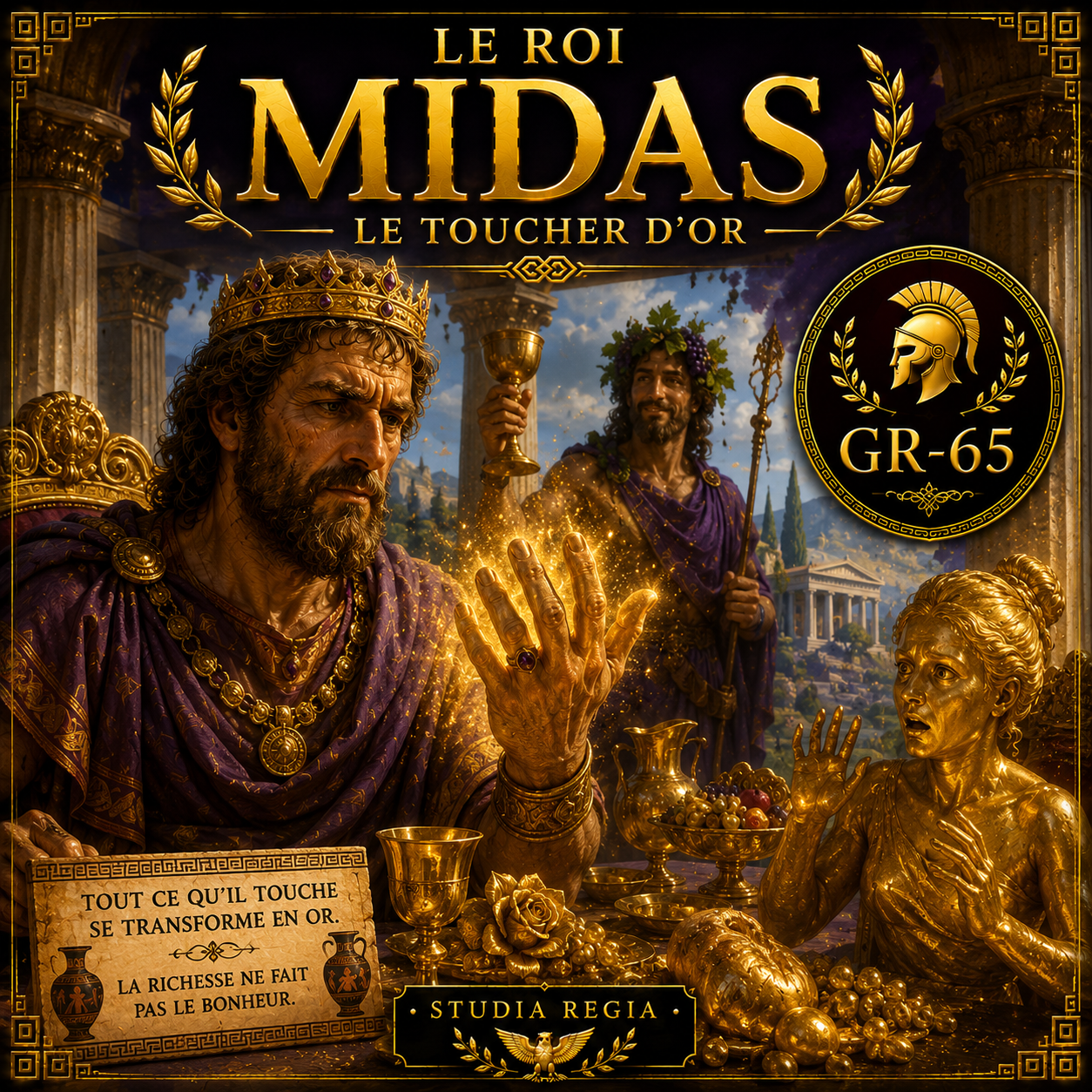 Le roi Midas recevant le toucher d’or de Dionysos et transformant tout en or – fiche Histoire 6e PDF Studia Regia