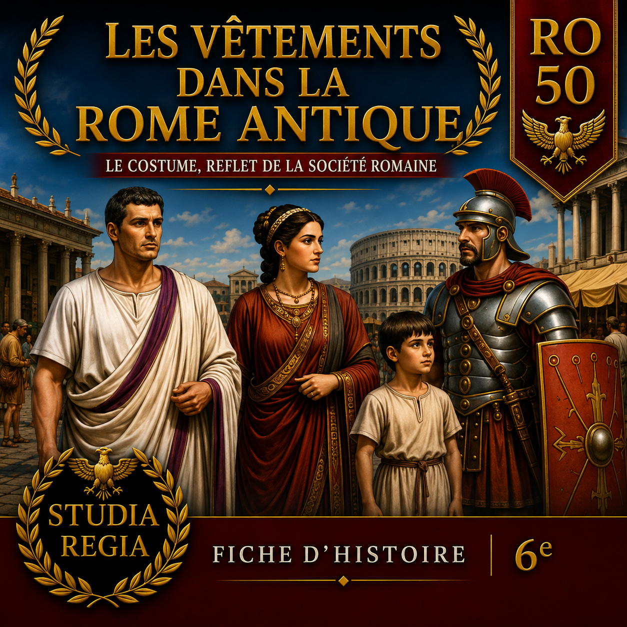 Fiche RO-50 – Les vêtements dans la Rome antique | Histoire 6e PDF – Studia Regia
