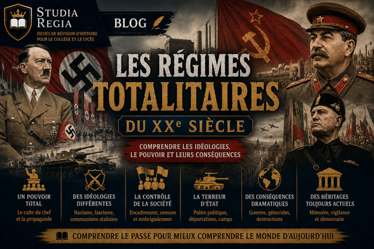 Affiche de blog historique sur les régimes totalitaires du XXe siècle montrant propagande, dictatures européennes, symboles politiques, chars et foules encadrées dans un style cinéma ultra-réaliste.