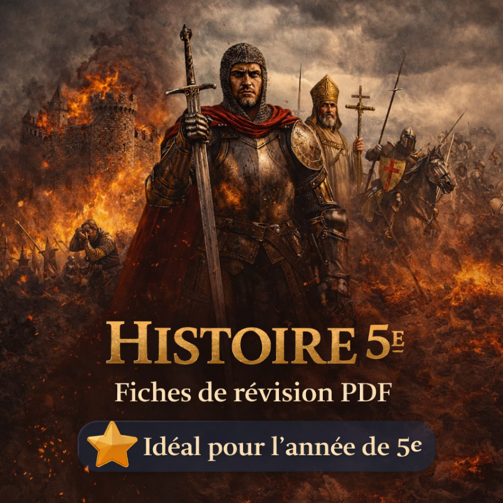 Pack fiches de révision histoire 5e – Moyen Âge - programme officiel - pdf