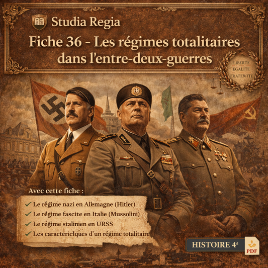 Fiche 36 Histoire 4e sur les régimes totalitaires dans l’entre-deux-guerres : URSS, Allemagne nazie et Italie fasciste – Studia Regia