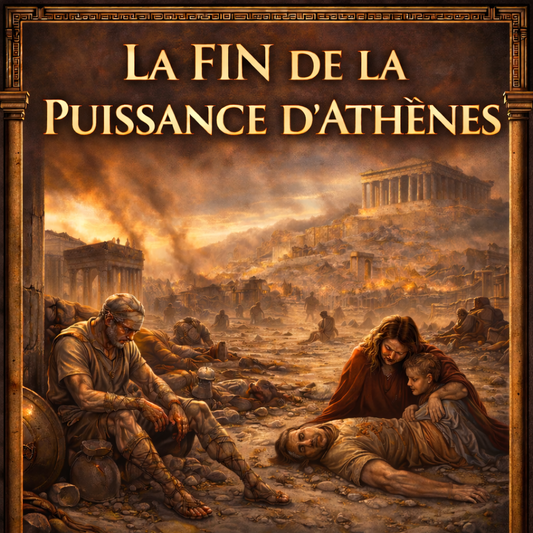 destruction Athenes apres guerre du Peloponnese population affaiblie ruines Acropole guerre antique Grece illustration historique Studia Regia
