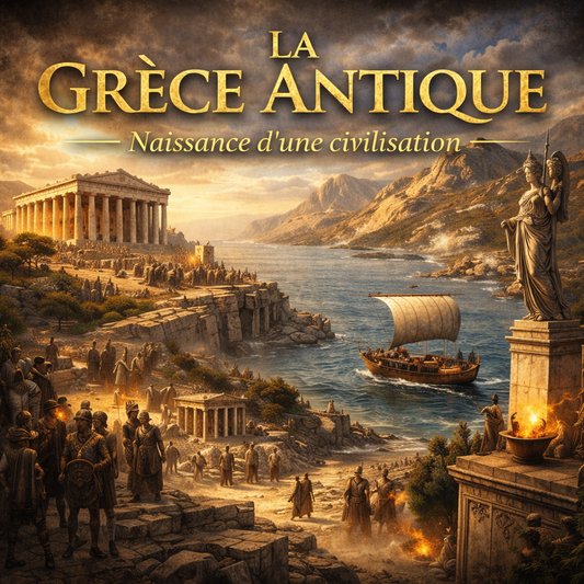 Fiche de révision d’histoire sur la Grèce antique et la naissance d’une civilisation, pour les élèves de 6e, au format PDF clair et illustré.
