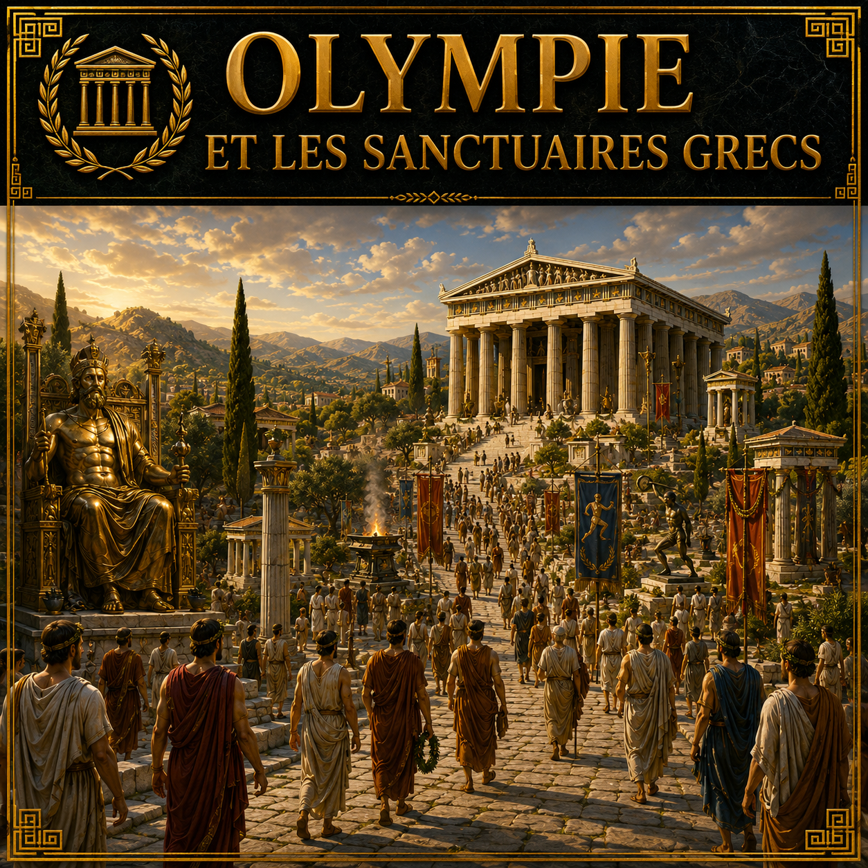 Olympie et les sanctuaires grecs avec temple de Zeus, Delphes et pèlerins dans la Grèce antique  Studia Regia.