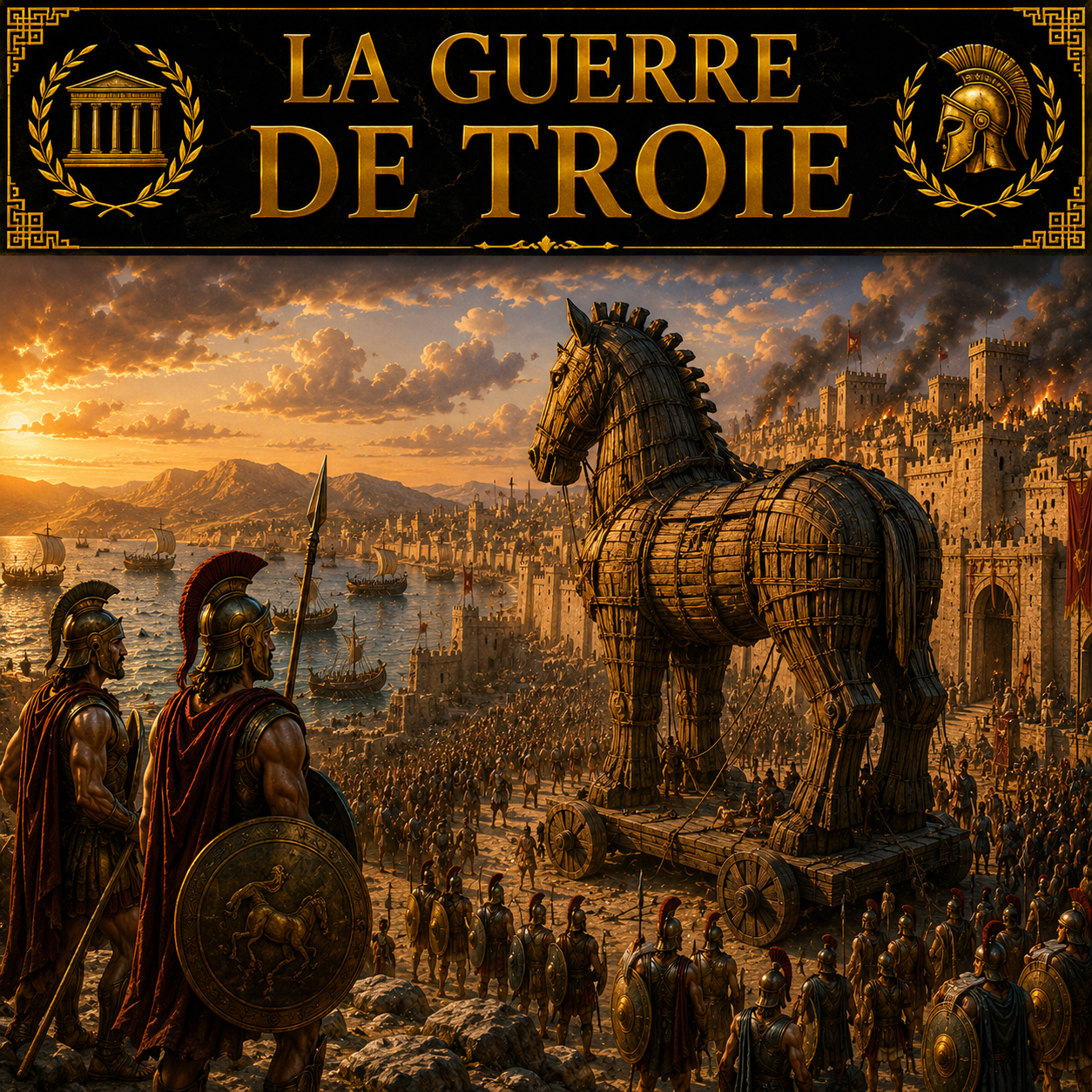 la guerre de Troie avec Achille, Hector, le cheval de Troie et les combats mythologiques dans la Grèce antique Studia Regia.