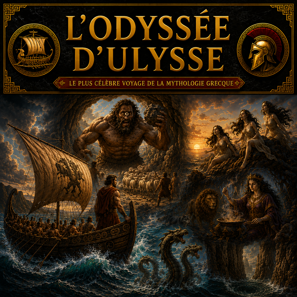 l’Odyssée d’Ulysse avec Cyclope, Sirènes et aventures mythologiques dans la Grèce antique  Studia Regia.