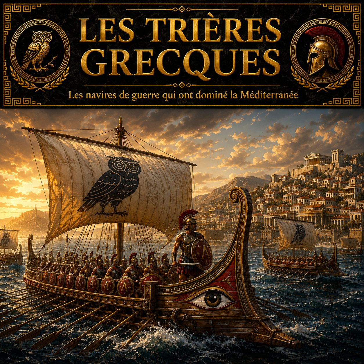 les trières grecques avec navires de guerre antiques et bataille navale dans la Grèce antique Studia Regia.