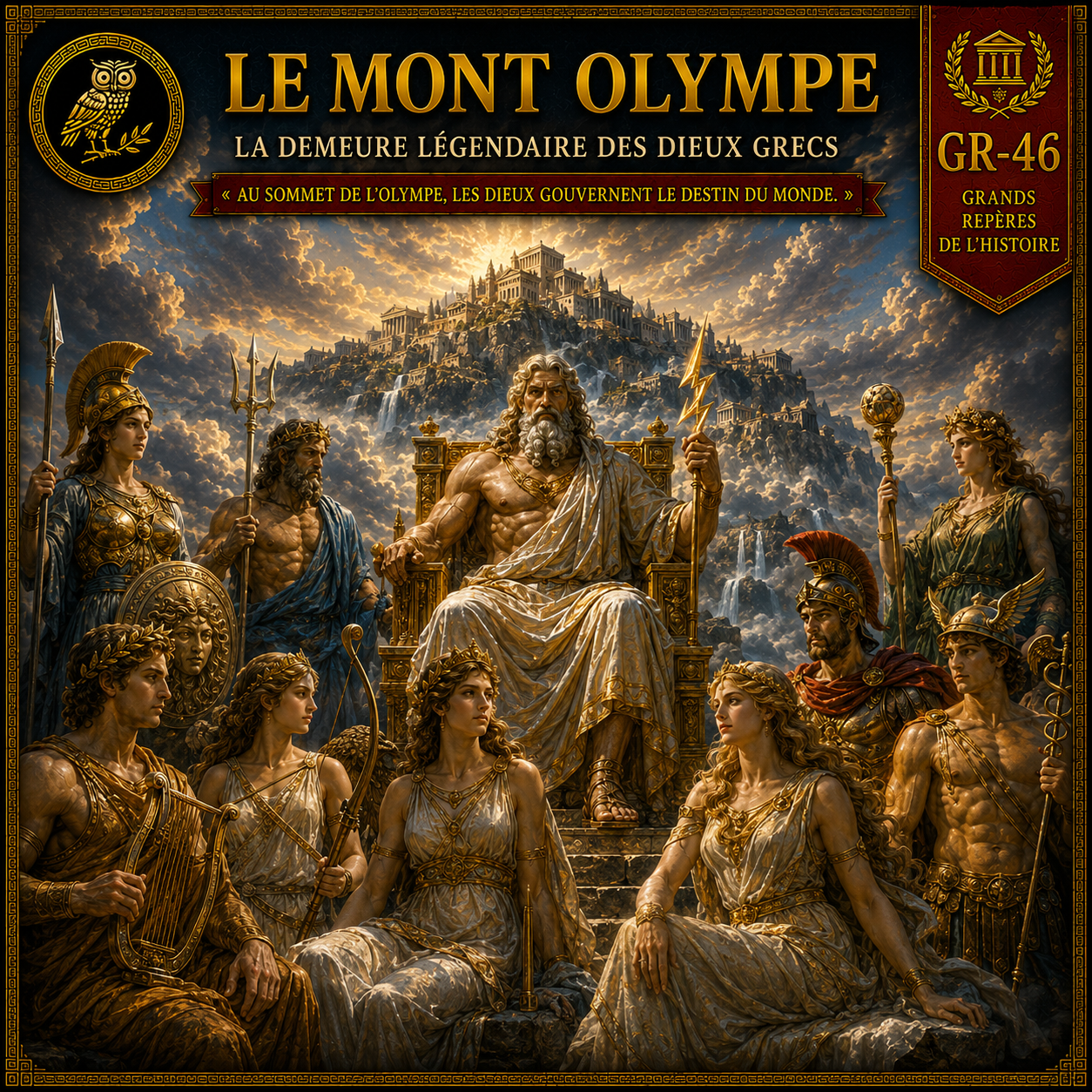 Le mont Olympe – fiche de révision Histoire 6e présentant Zeus, les dieux olympiens et les croyances de la Grèce antique.