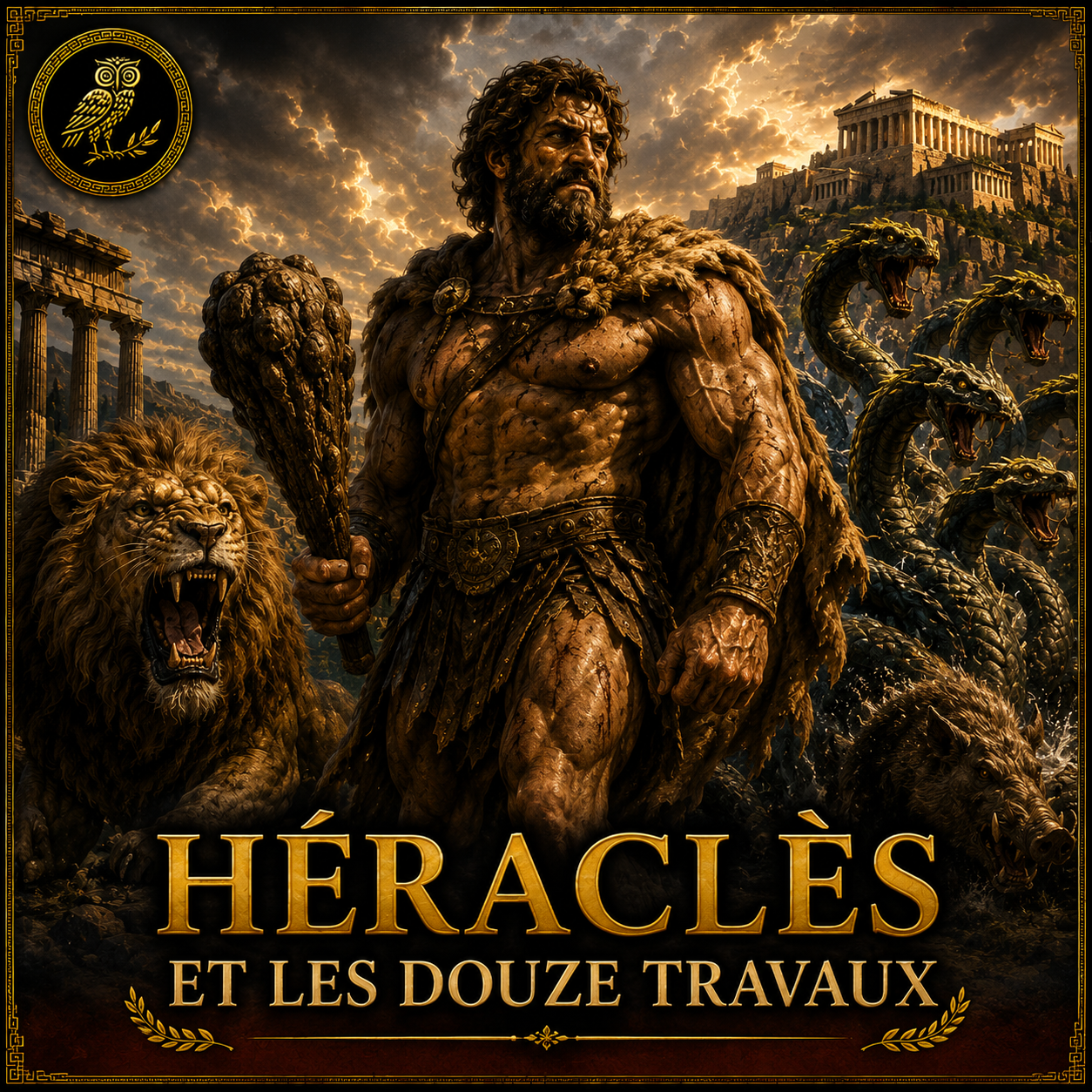 Héraclès et les Douze Travaux – héros de la mythologie grecque affrontant le lion de Némée et l’Hydre de Lerne – fiche Histoire 6e PDF Studia Regia.