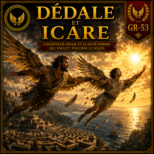 Dédale et Icare volant au-dessus de la mer dans la mythologie grecque - fiche Histoire 6e PDF Studia Regia