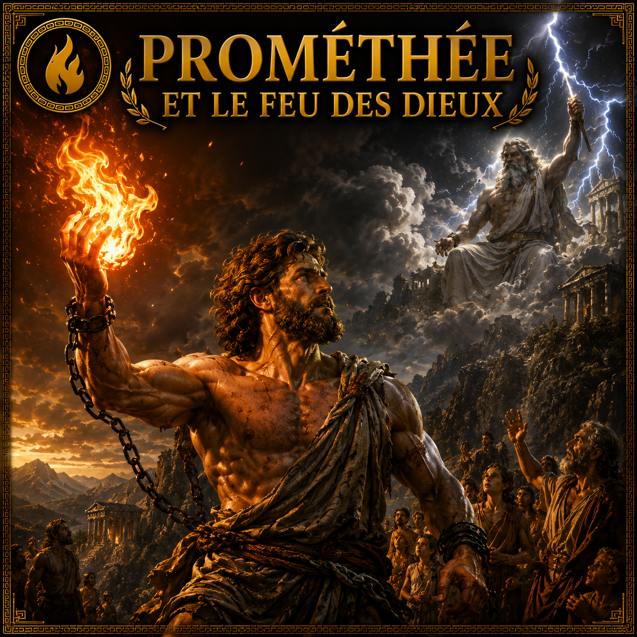 Prométhée volant le feu sacré des dieux pour l’offrir aux hommes dans la mythologie grecque – fiche Histoire 6e PDF Studia Regia