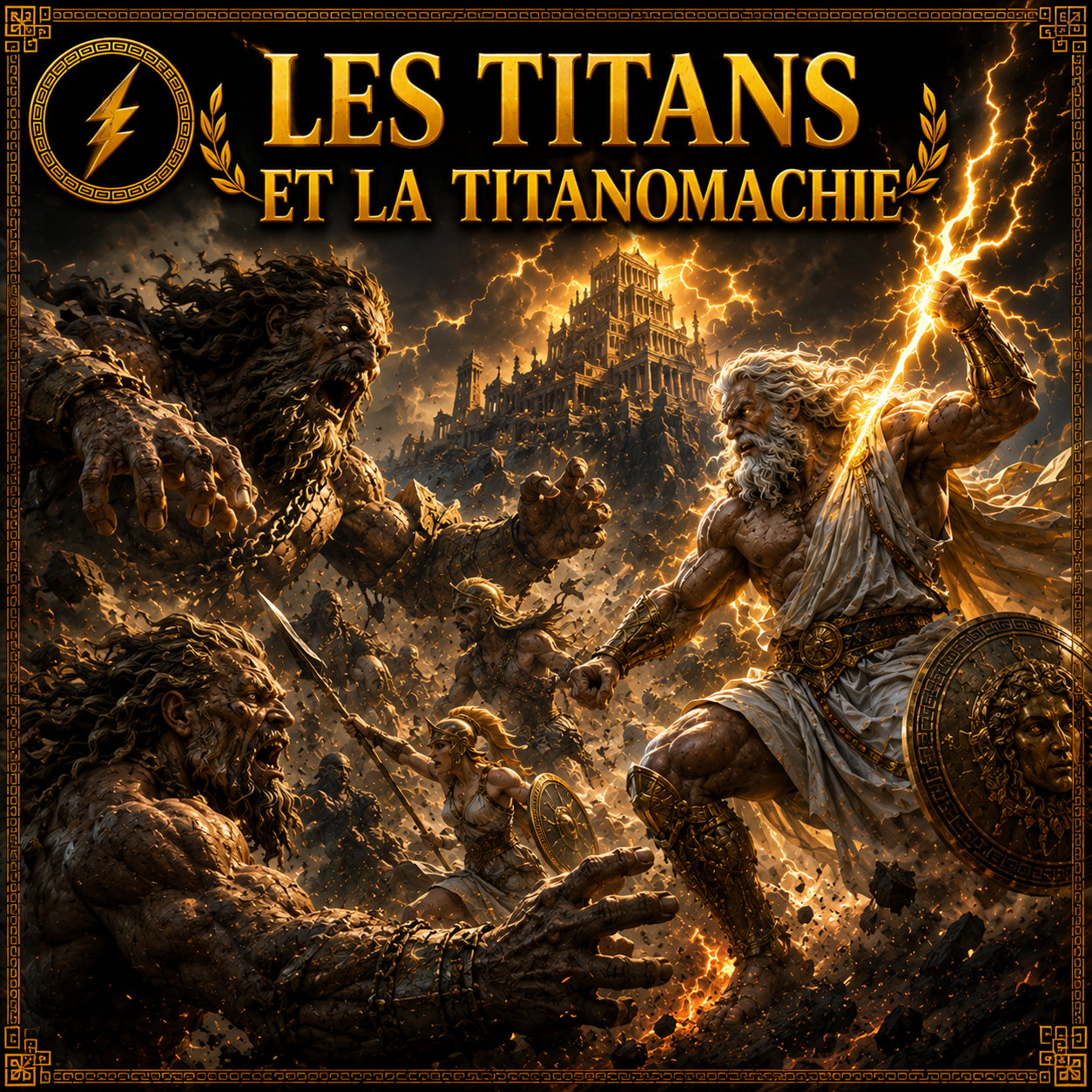 Zeus affrontant les Titans lors de la Titanomachie dans la mythologie grecque – fiche Histoire 6e PDF Studia Regia