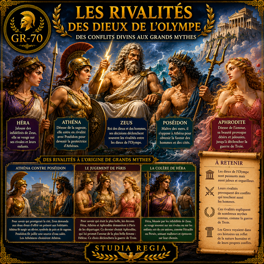 Les rivalités des dieux de l’Olympe dans la mythologie grecque – fiche Histoire 6e PDF Studia Regia