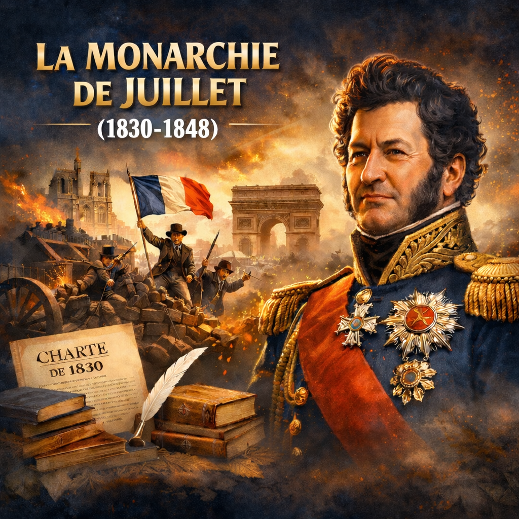 Fiche de révision Histoire 4e – La Monarchie de Juillet (1830-1848) – Programme officiel collège PDF Studia Regia