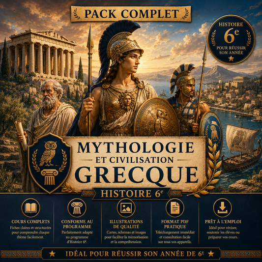 Pack Mythologie et civilisation grecque – 70 fiches PDF | Histoire 6e