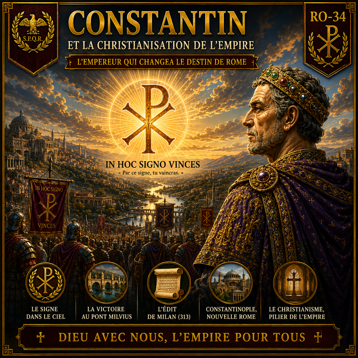 Fiche RO-34 – Constantin et la christianisation de l’Empire | Histoire 6e PDF – Studia Regia