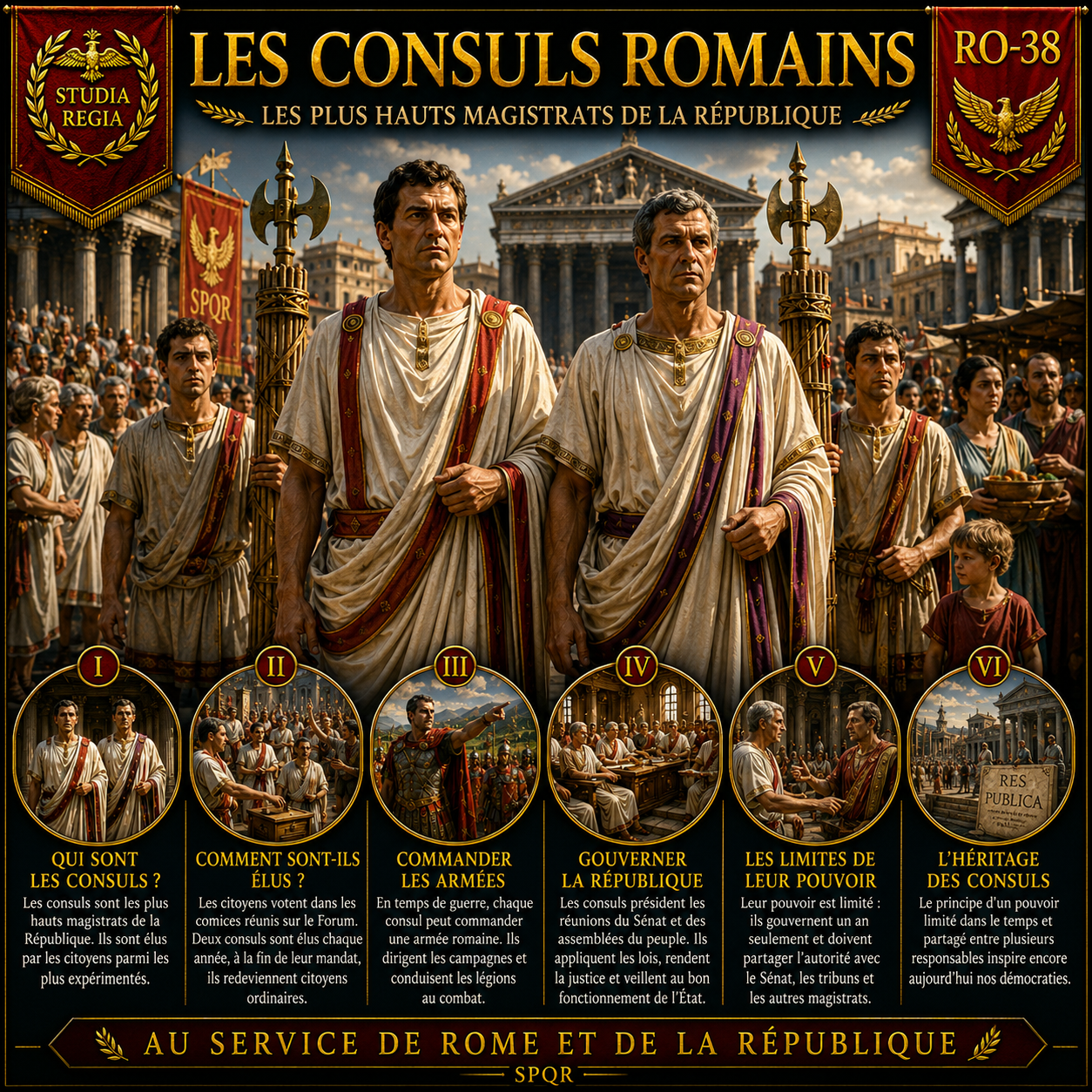 Fiche RO-38 – Les consuls romains, plus hauts magistrats de la République | Histoire 6e PDF – Studia Regia