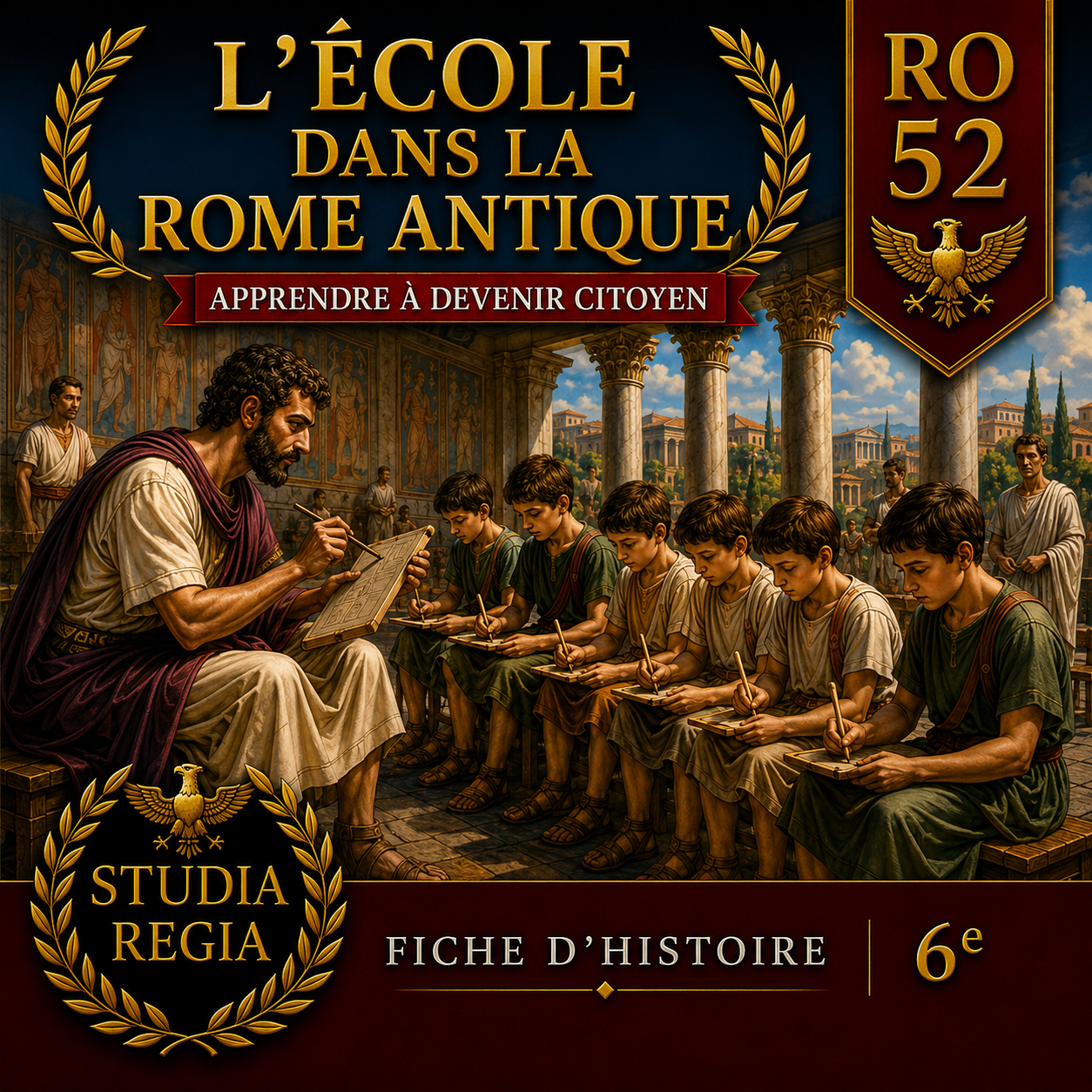 Fiche RO-52 – L’école dans la Rome antique | Histoire 6e PDF – Studia Regia