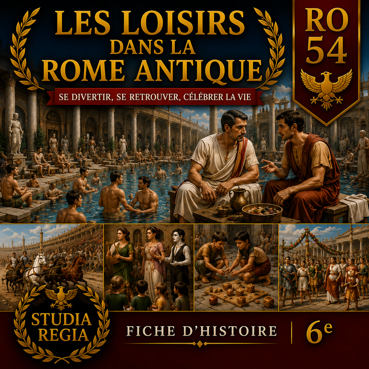 Fiche RO-54 – Les loisirs dans la Rome antique | Histoire 6e PDF – Studia Regia