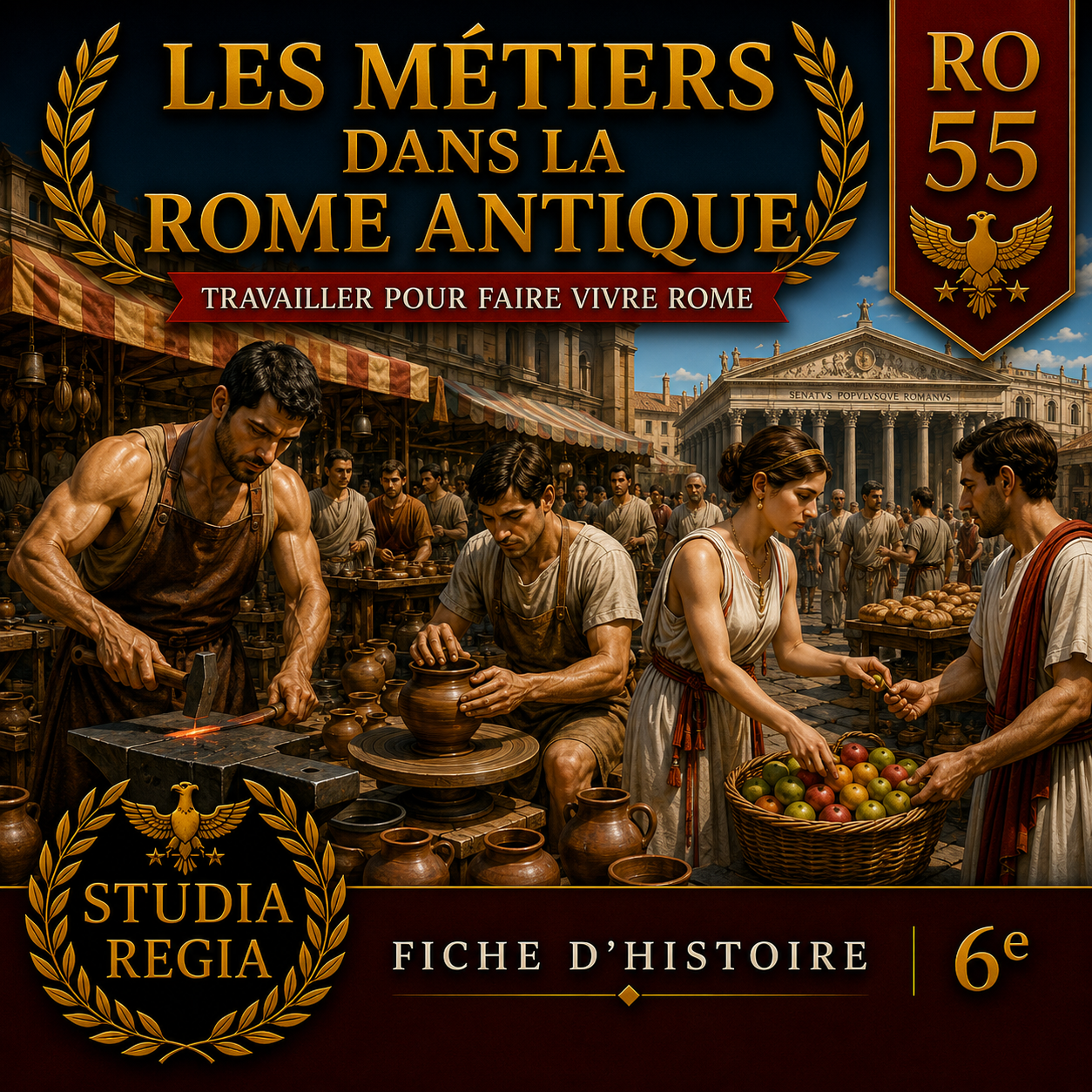 Fiche RO-55 – Les métiers dans la Rome antique | Histoire 6e PDF – Studia Regia