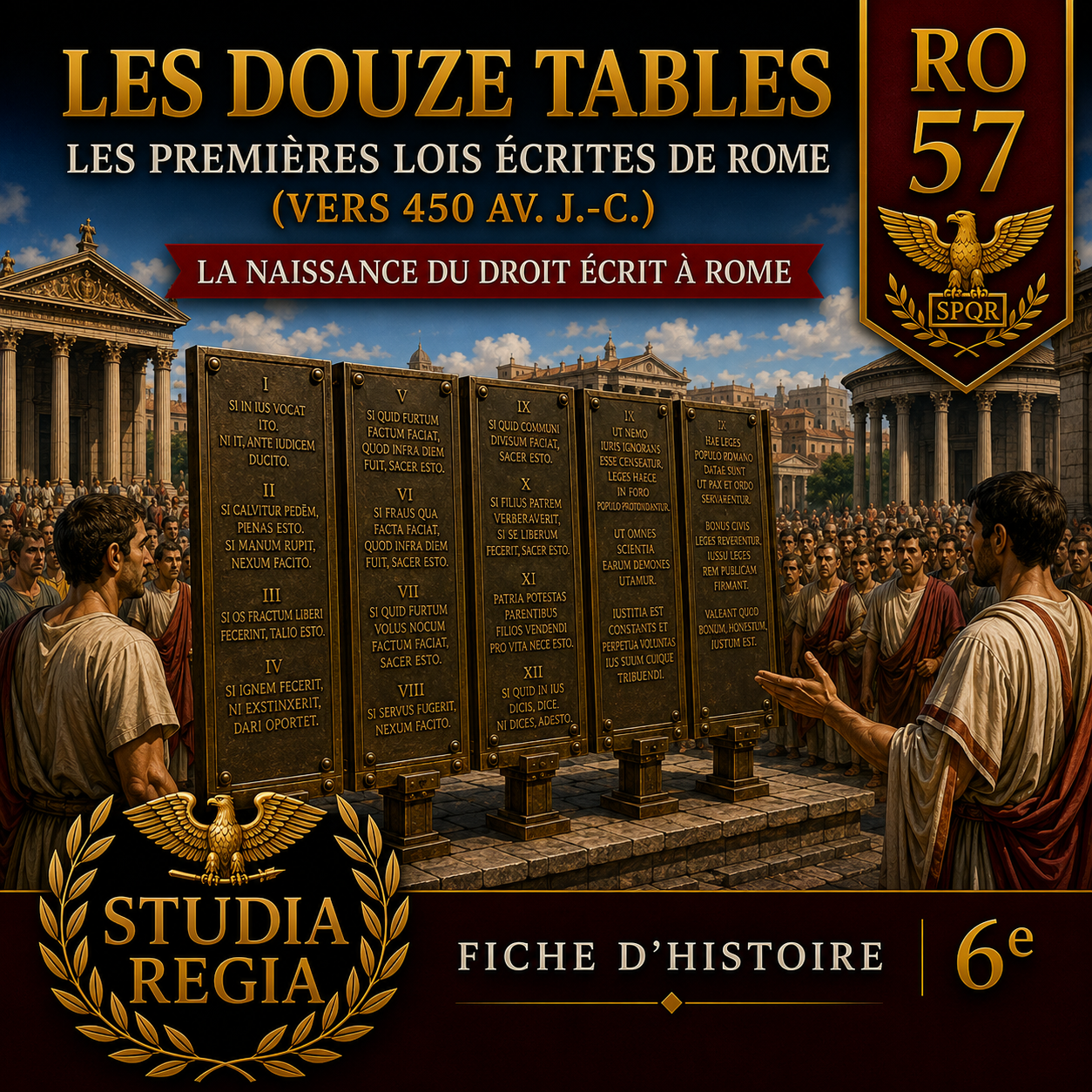 Fiche RO-57 – Les Douze Tables | Histoire 6e PDF – Studia Regia