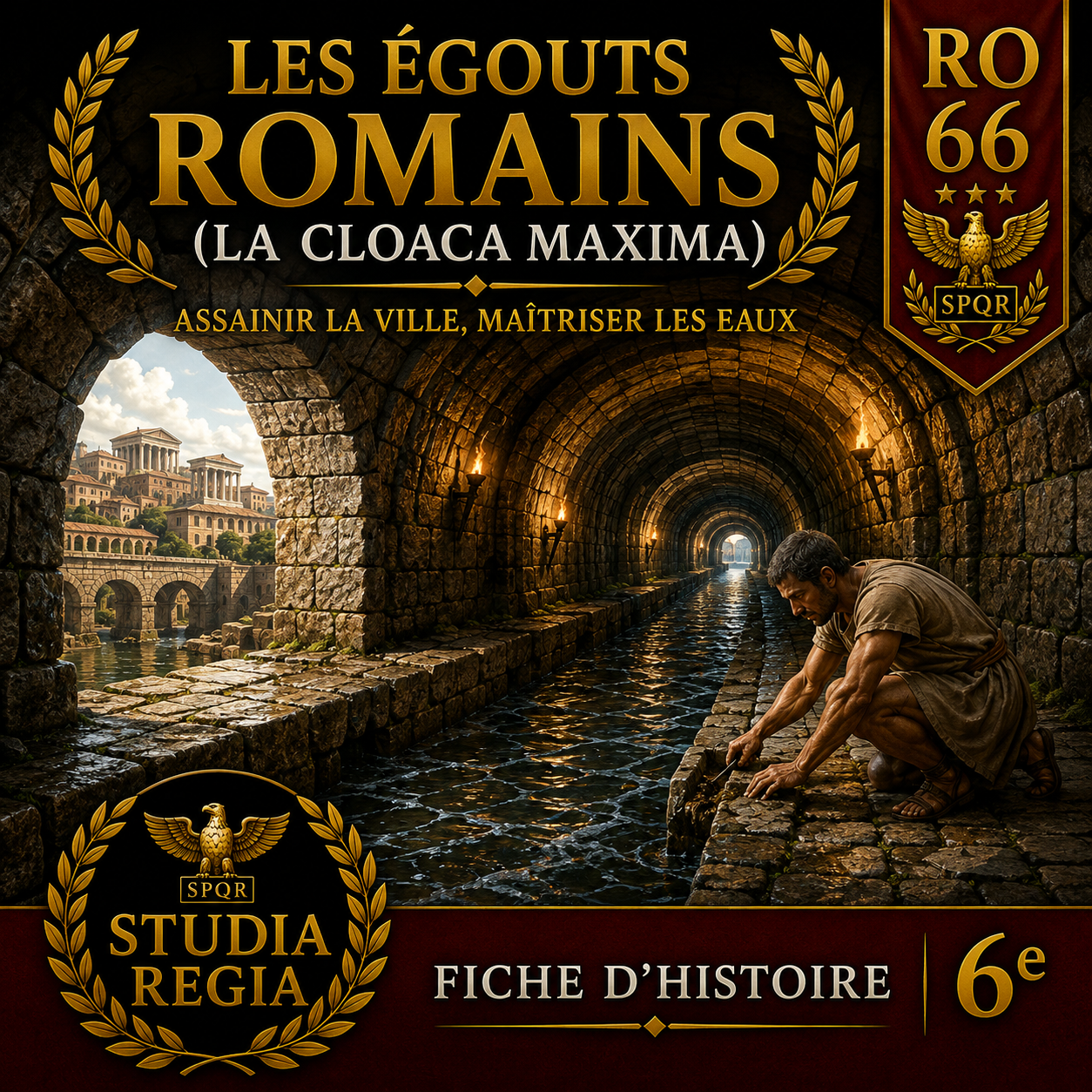 Fiche RO-66 – Les égouts romains (La Cloaca Maxima) | Histoire 6e PDF – Studia Regia