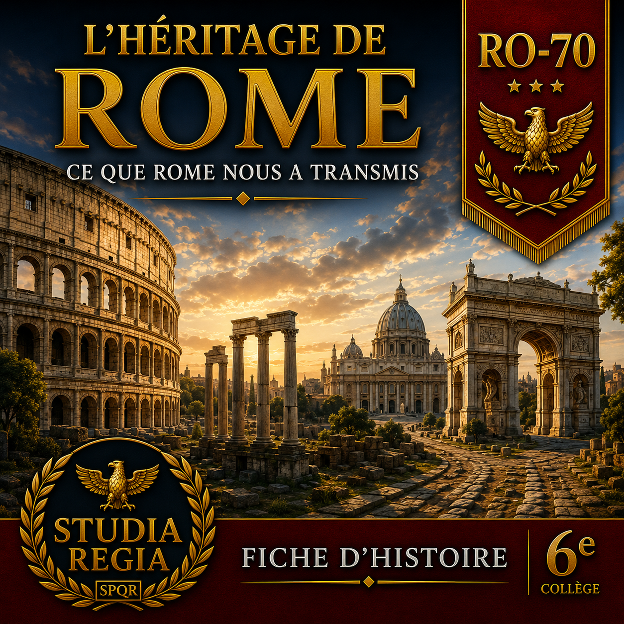 Fiche RO-70 – L’héritage de Rome | Histoire 6e PDF – Studia Regia